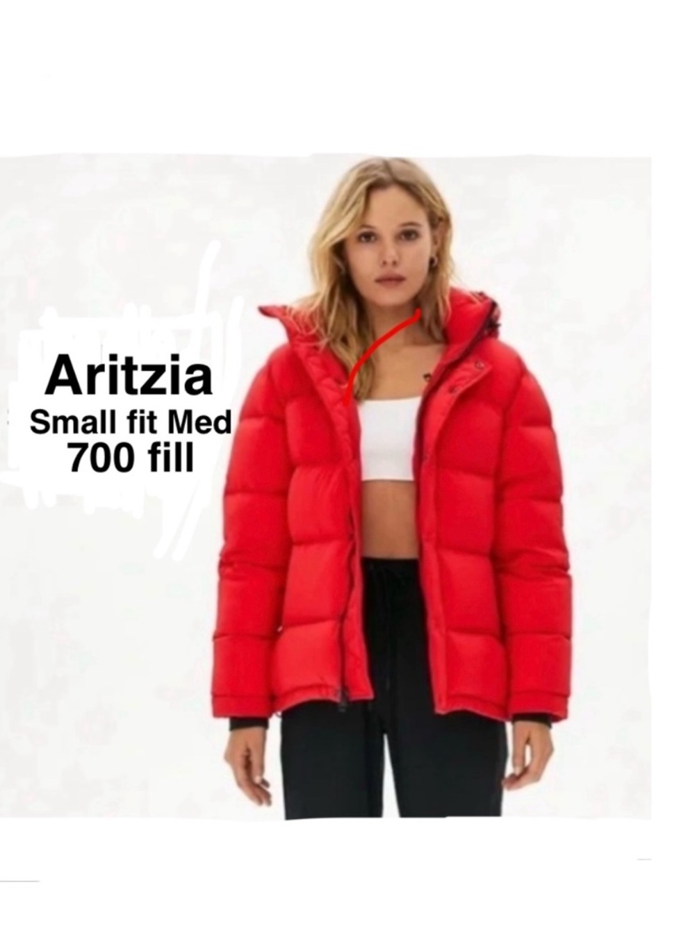 Aritzia TNA Super Puff in Catalina Red Small oversized fit M & bag ⭐️⭐️⭐️